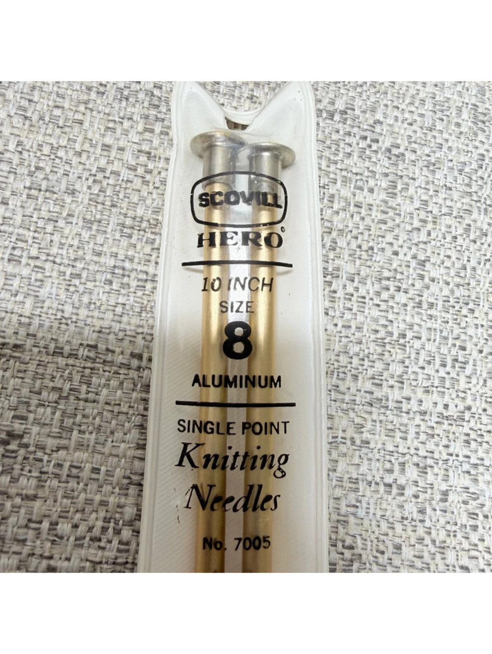 Vintage Hero 10 Inch Aluminum Single Point Knitting Needles Size 8 No. 7005